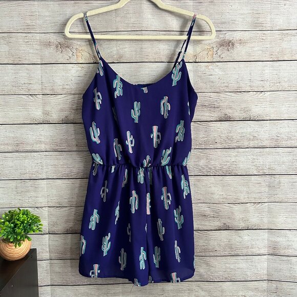 Everly Cactus Print Romper - Picture 1 of 6